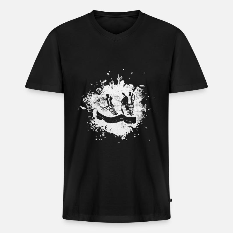 Spritzer - Wanderschuhe - (2) - Männer Premium Bio T-Shirt mit V-Ausschnitt - Schwarz
