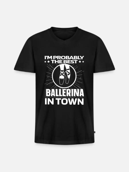 Ballet Balerina Witzig - Men's Premium Organic T-shirt with V-neck - black