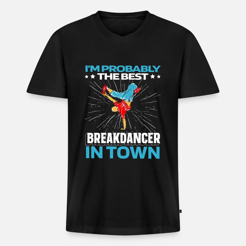 Breakdance Breakdancer Breakdancing Lustig - Männer Premium Bio T-Shirt mit V-Ausschnitt - Schwarz