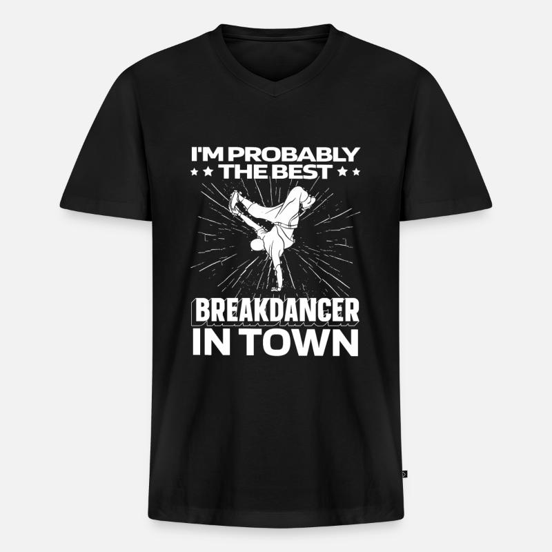 Breakdance Breakdancer Breakdancing Funny - Men's Premium Organic T-shirt with V-neck - black