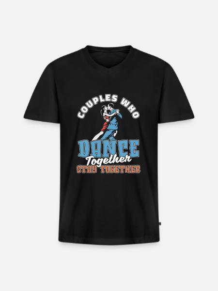 Couple professeur de danse - T-shirt encolure en V Premium bio Homme - noir