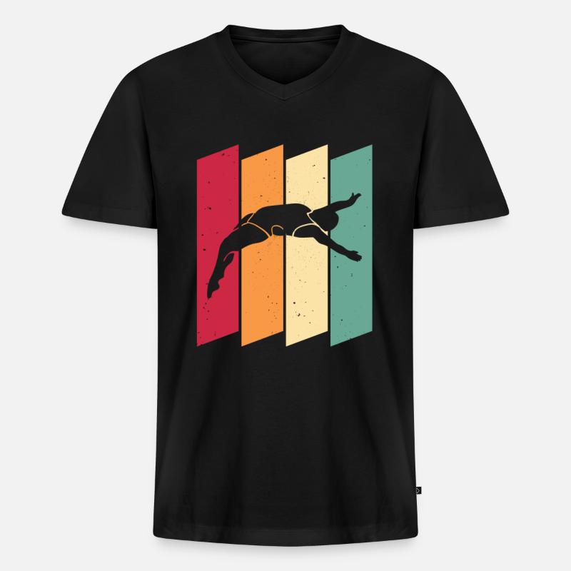 Turmspringen Turmspringer - Männer Premium Bio T-Shirt mit V-Ausschnitt - Schwarz