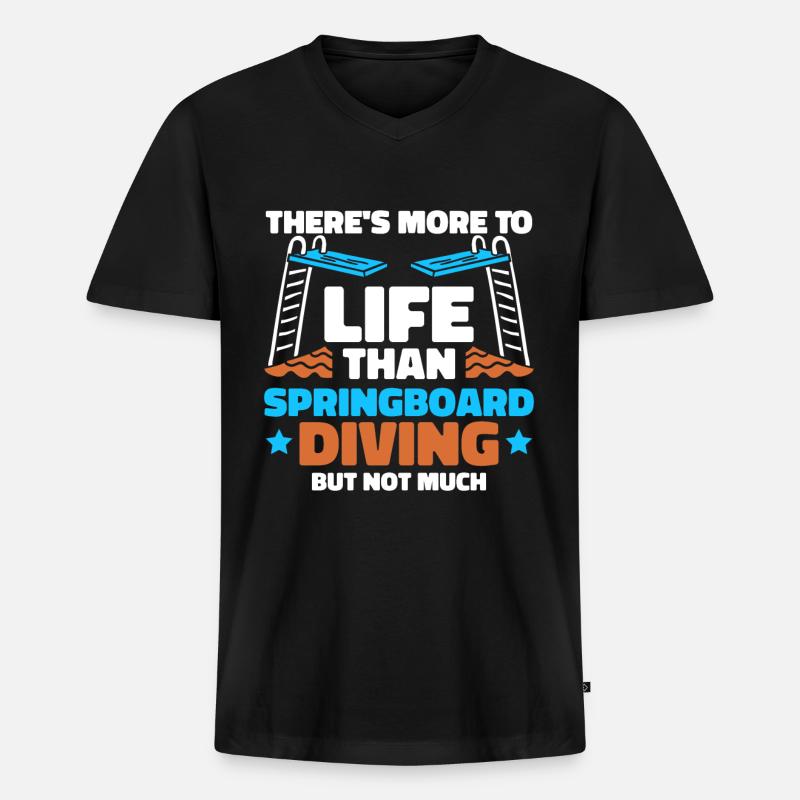 Turmspringen Turmspringer Sarkastisch - Männer Premium Bio T-Shirt mit V-Ausschnitt - Schwarz