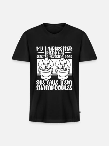 Coiffeur Coiffeur Chiens - T-shirt encolure en V Premium bio Homme - noir