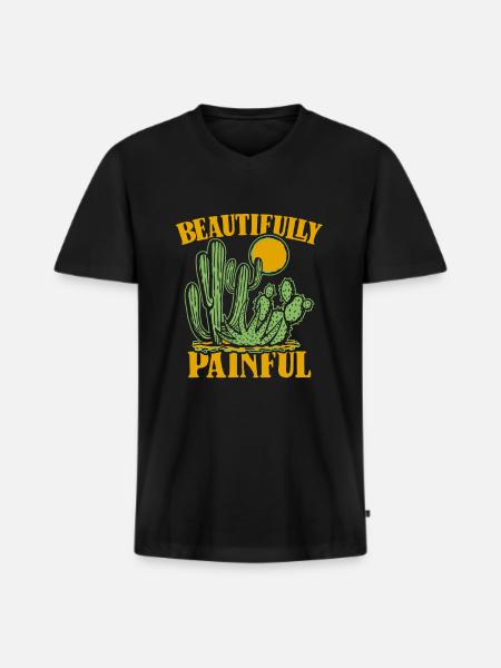 Cactus Garden - Men's Premium Organic T-shirt with V-neck - black
