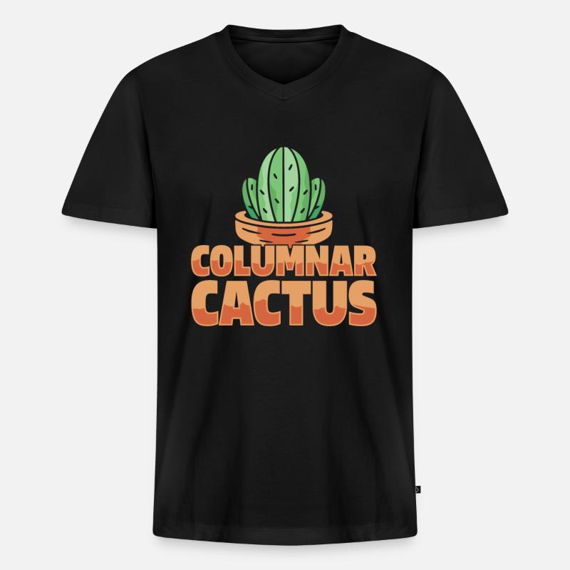 Kaktus Garten - Männer Premium Bio T-Shirt mit V-Ausschnitt - Schwarz