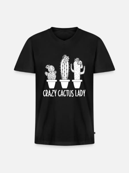 Cactus Garden - Men's Premium Organic T-shirt with V-neck - black