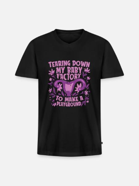 Hysterectomy - Men's Premium Organic T-shirt with V-neck - black