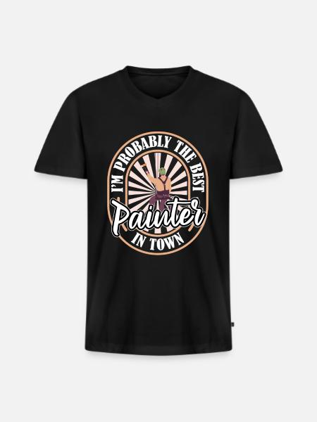 Painter Varnisher Humor - Men's Premium Organic T-shirt with V-neck - black