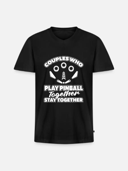 Pinball Pair - Men's Premium Organic T-shirt with V-neck - black