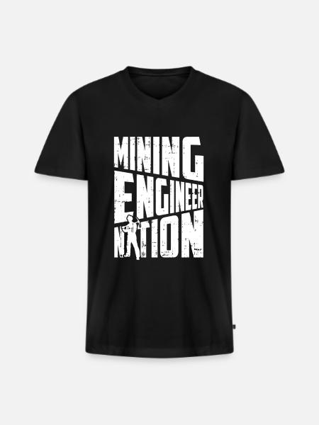Engineer Miner Mining Engineer - Men's Premium Organic T-shirt with V-neck - black