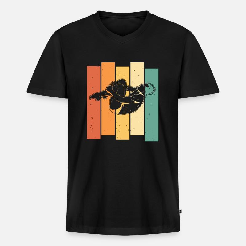Turmspringen Turmspringer - Männer Premium Bio T-Shirt mit V-Ausschnitt - Schwarz