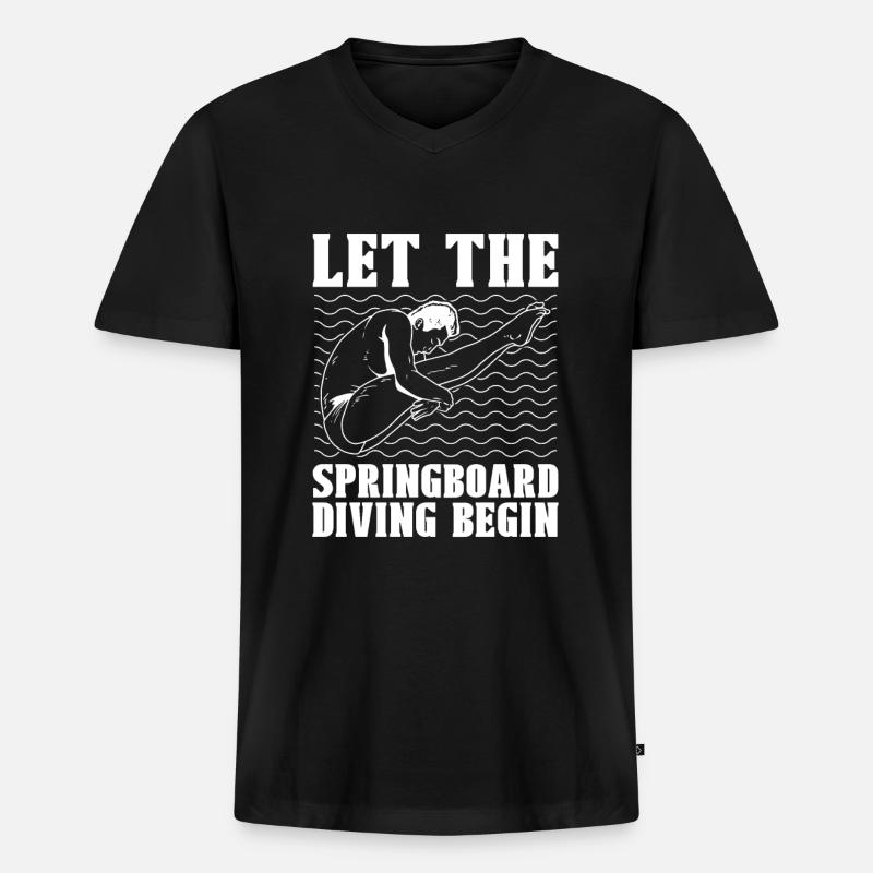 Turmspringen Turmspringer - Männer Premium Bio T-Shirt mit V-Ausschnitt - Schwarz