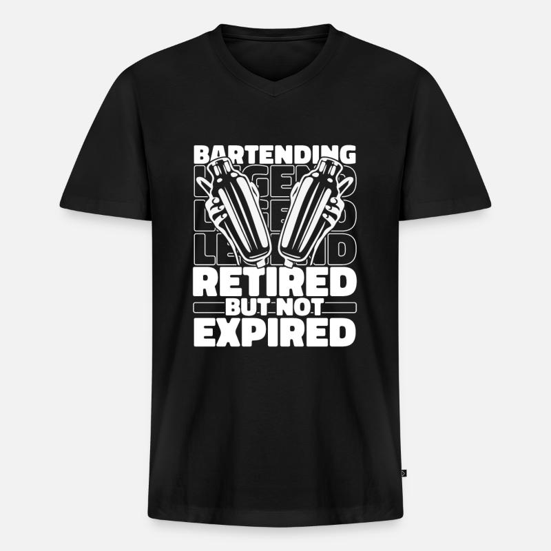 Barkeeper Bartender Im Ruhestand - Männer Premium Bio T-Shirt mit V-Ausschnitt - Schwarz
