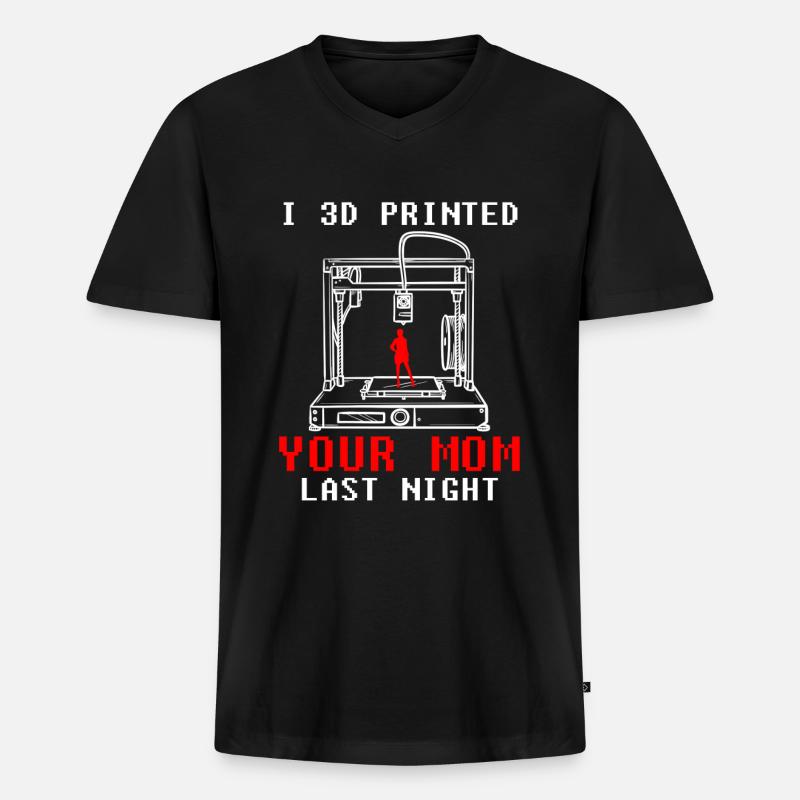 Entwickler Coder Programmierer 3D Drucker - Männer Premium Bio T-Shirt mit V-Ausschnitt - Schwarz