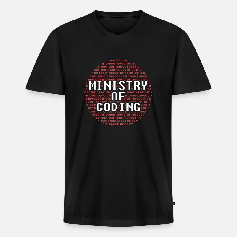 Developer Coder Programmer Ministry - Men's Premium Organic T-shirt with V-neck - black