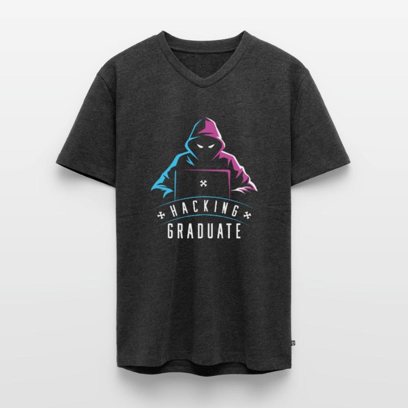 Entwickler Coder Programmierer Absolvent Männer Premium Bio T-Shirt mit V-Ausschnitt