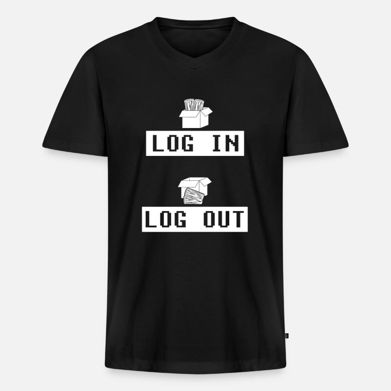Développeur Coder Programmeur Drôle - T-shirt encolure en V Premium bio Homme - noir