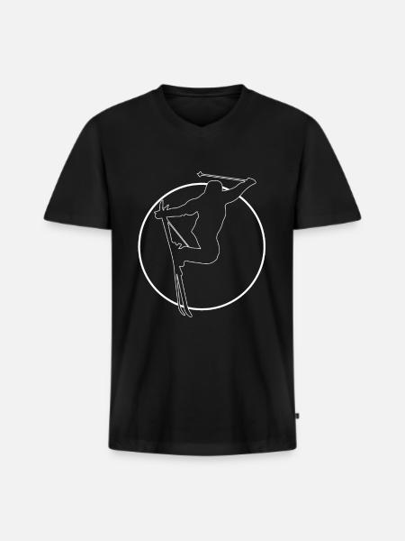 Comté - Ski - (2) - T-shirt encolure en V Premium bio Homme - noir
