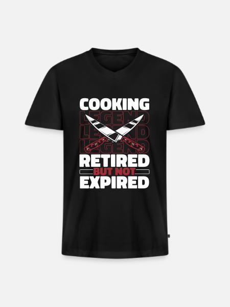 Chef cuisinier à la retraite - T-shirt encolure en V Premium bio Homme - noir