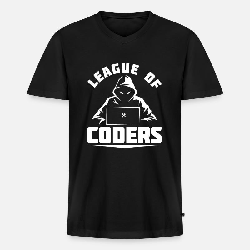 Developer Coder Programmer - Men's Premium Organic T-shirt with V-neck - black