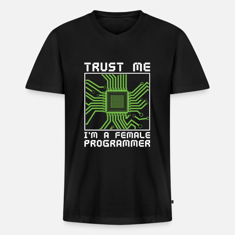 Developer Coder Programmer Microchip - Men's Premium Organic T-shirt with V-neck - black