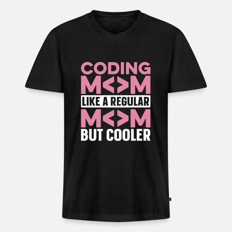 Developer Coder Programmer Mama - Men's Premium Organic T-shirt with V-neck - black