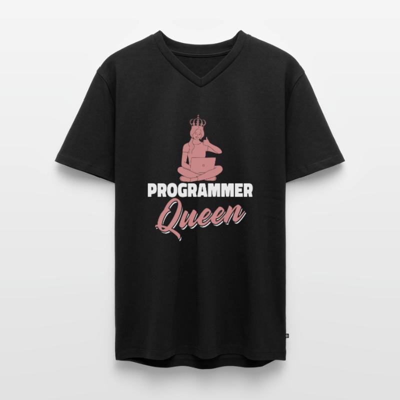 Developer Coder Programmer Queen Men's Premium Organic T-shirt with V-neck