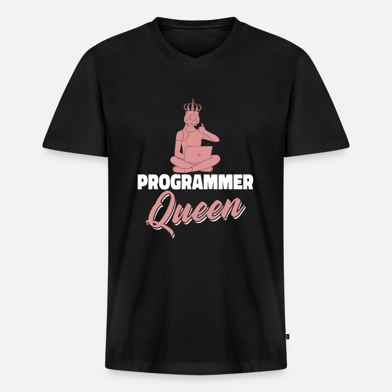 Developer Coder Programmer Queen - Men's Premium Organic T-shirt with V-neck - black