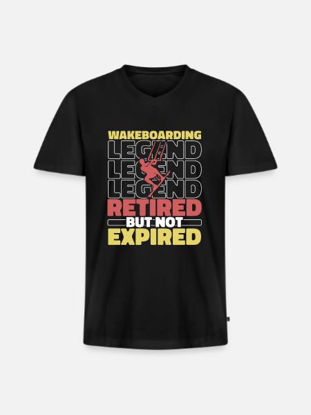 Retired wakeboard wakeboarder - Men's Premium Organic T-shirt with V-neck - black