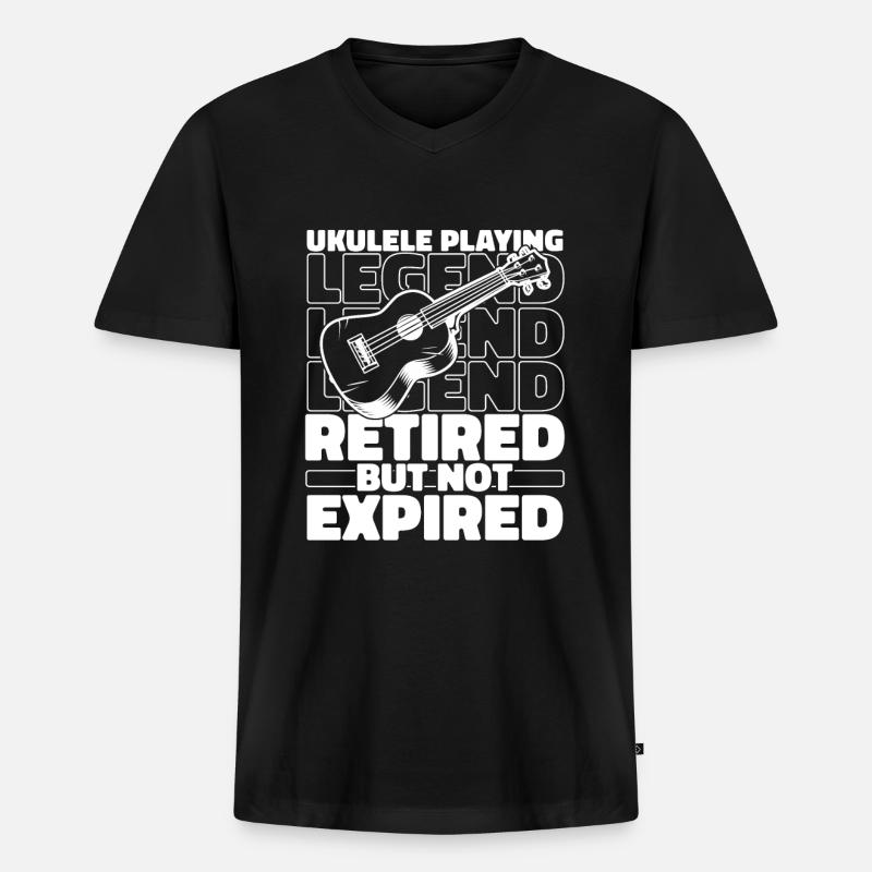 Ukulele Im Ruhestand - Männer Premium Bio T-Shirt mit V-Ausschnitt - Schwarz
