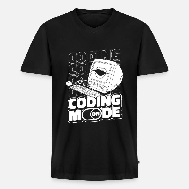 Entwickler Coder Programmierer Computer - Männer Premium Bio T-Shirt mit V-Ausschnitt - Schwarz