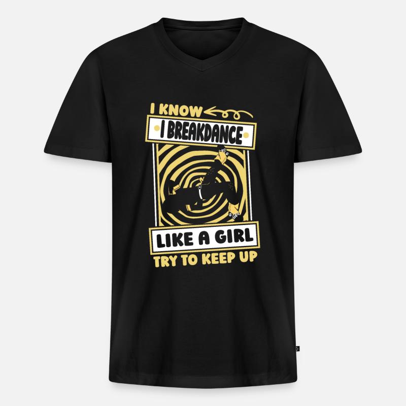 Breakdance Breakdancer Breakdancing Funny - Men's Premium Organic T-shirt with V-neck - black