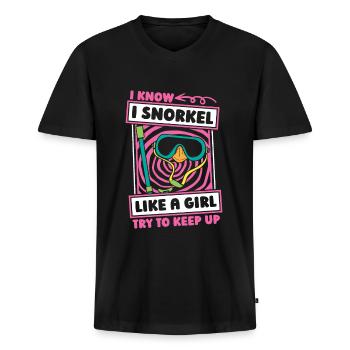 Snorkeling Funny - Men's Premium Organic T-shirt with V-neck - black - Front - Nico (187cm)