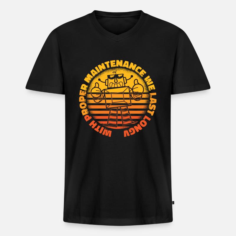 Robotik Ai Roboter - Männer Premium Bio T-Shirt mit V-Ausschnitt - Schwarz