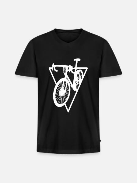 Triangle - Cyclisme - (4) - T-shirt encolure en V Premium bio Homme - noir