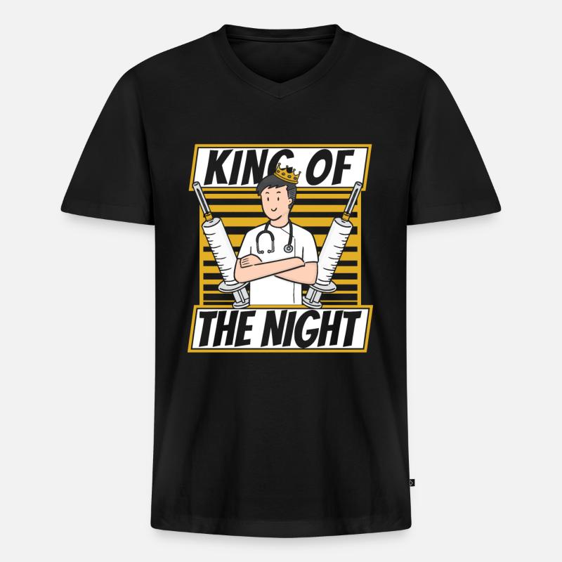 Krankenschwester Spritzen - Männer Premium Bio T-Shirt mit V-Ausschnitt - Schwarz