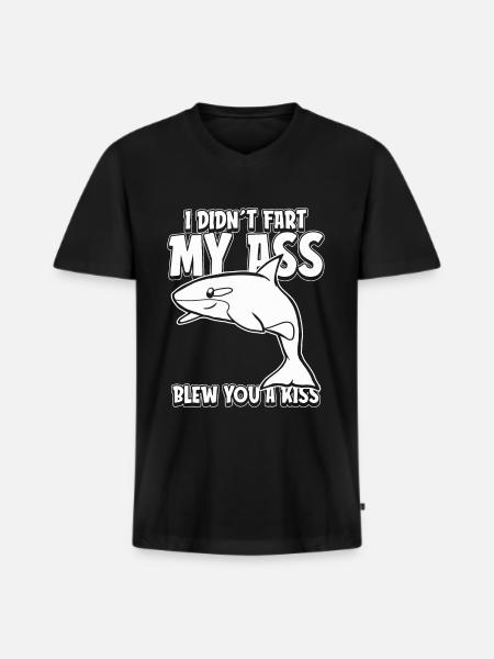 Shark Ironic - Men's Premium Organic T-shirt with V-neck - black