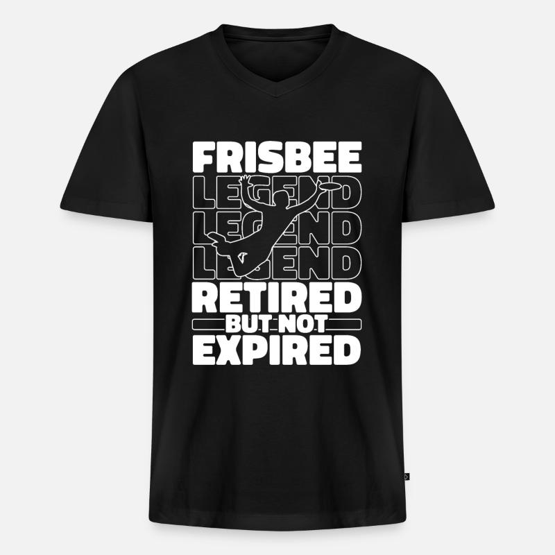 Frisbee Rentner - Männer Premium Bio T-Shirt mit V-Ausschnitt - Schwarz