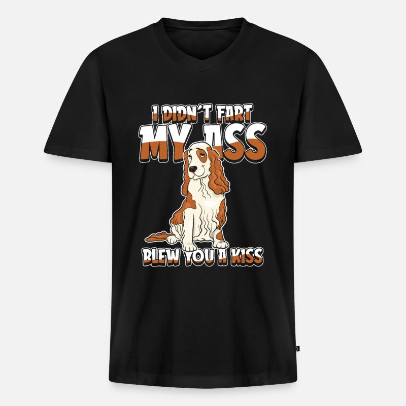 Cocker Spaniel Humor - Männer Premium Bio T-Shirt mit V-Ausschnitt - Schwarz