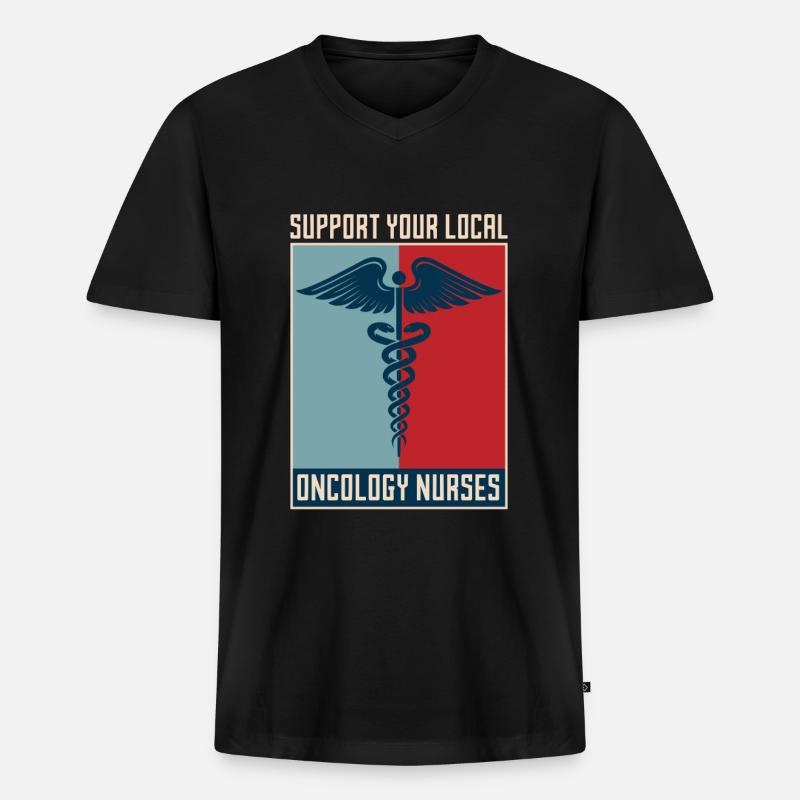 Krankenschwester Unterstützung - Männer Premium Bio T-Shirt mit V-Ausschnitt - Schwarz