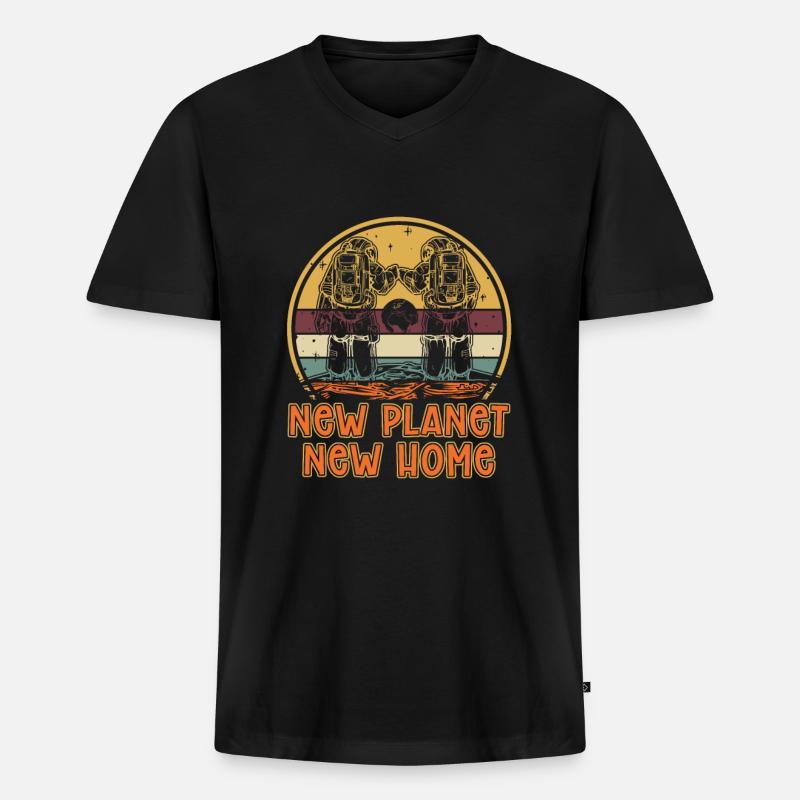 Colonisation spatiale de l’espace - T-shirt encolure en V Premium bio Homme - noir
