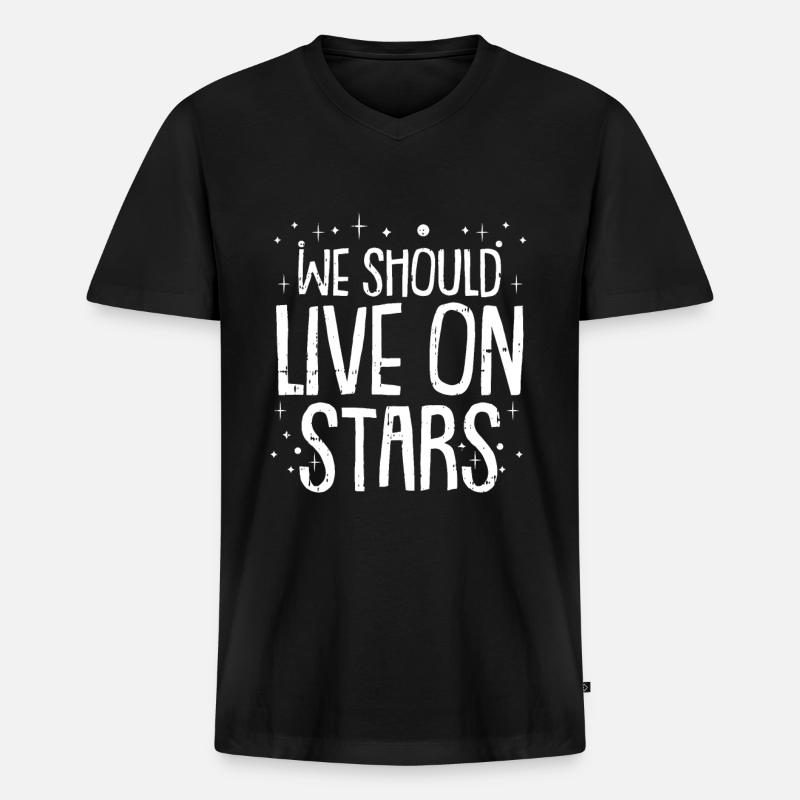 Colonisation spatiale de l’espace - T-shirt encolure en V Premium bio Homme - noir