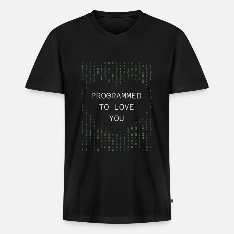 Developer Coder Programmer - Men's Premium Organic T-shirt with V-neck - black