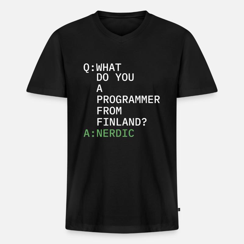 Entwickler Coder Programmierer Komisch - Männer Premium Bio T-Shirt mit V-Ausschnitt - Schwarz