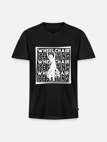 Schlittschuhlaufen Rollstuhl - Männer Premium Bio T-Shirt mit V-Ausschnitt - Schwarz