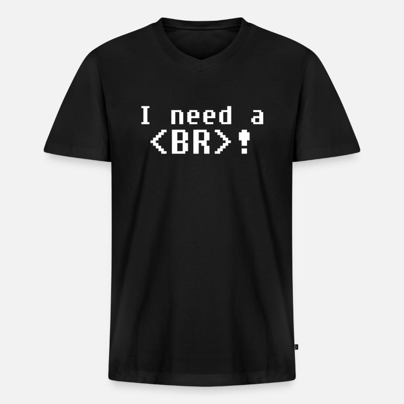 Entwickler Coder Programmierer Humor - Männer Premium Bio T-Shirt mit V-Ausschnitt - Schwarz