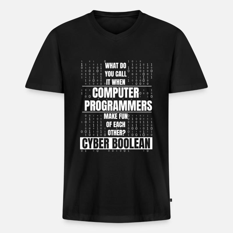Entwickler Coder Programmierer Lustig - Männer Premium Bio T-Shirt mit V-Ausschnitt - Schwarz