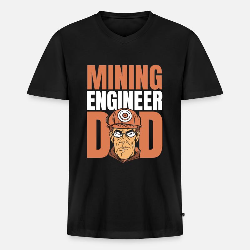 Engineer Dad Mining Engineer - Men's Premium Organic T-shirt with V-neck - black