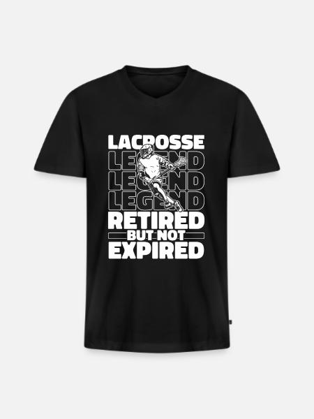 Retired Lacrosse - Men's Premium Organic T-shirt with V-neck - black